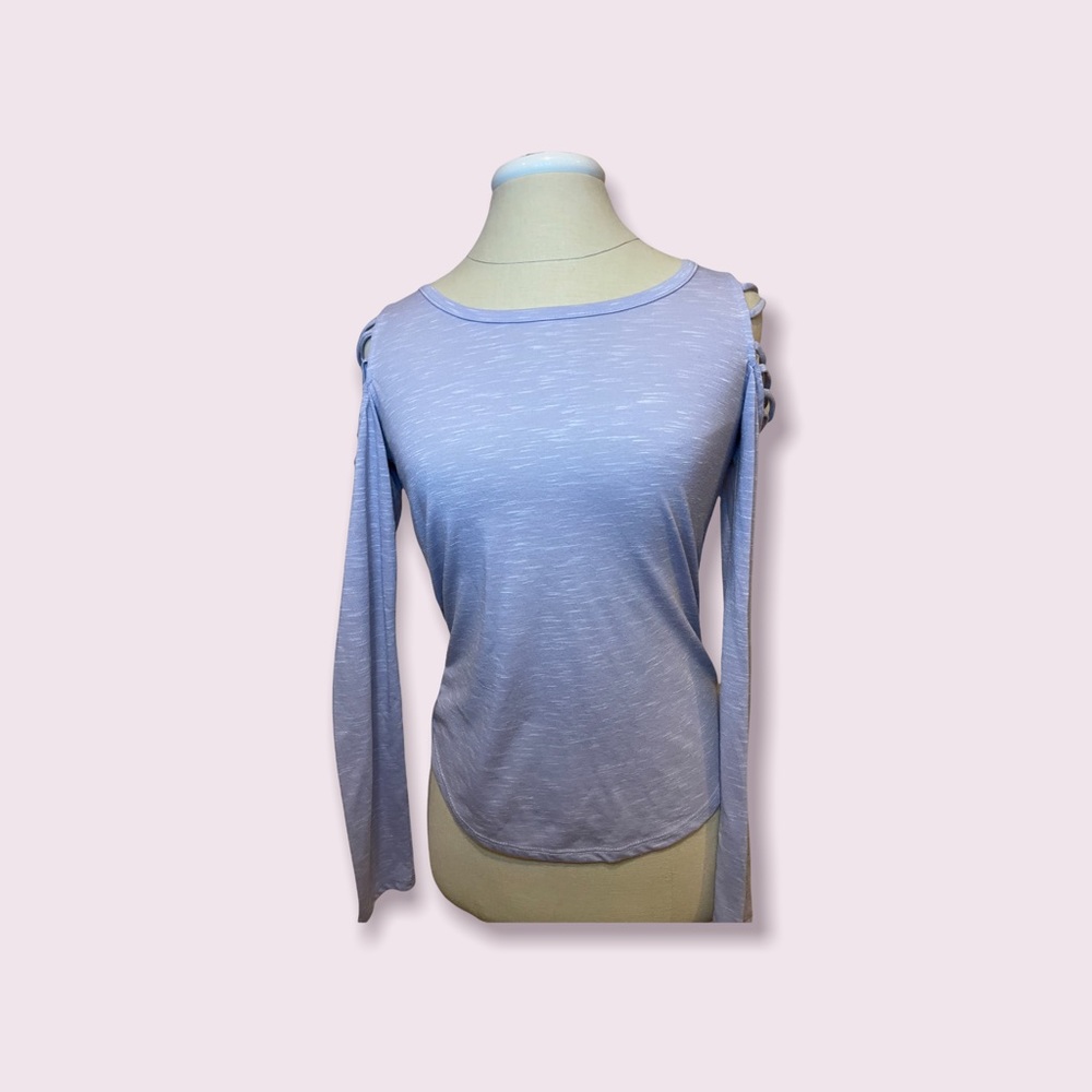 Mudd lilac purple open shoulder long sleeve